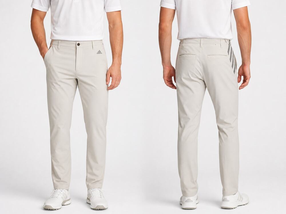 Adidas Mens Performance Golf Pants White Gray Stretch 30x30 Slim Straight Leg